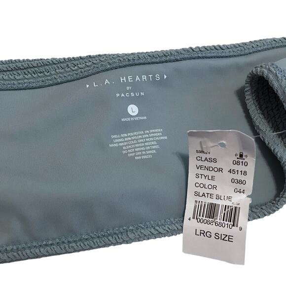 LA Hearts by Pacsun NWT Teal Bandeau Swim Top Women L - Picture 6 of 6